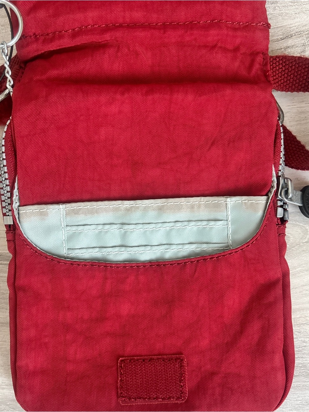 Kipling Mini Crossbody Bag Purse Eldorado Nylon Lightweight Red Zip Purse - Picture 4 of 7